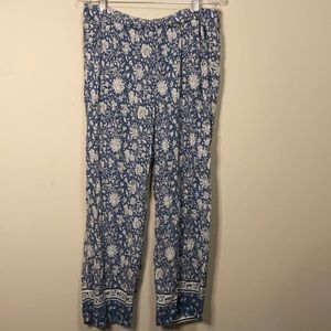 H&M palazzo pants blue floral pattern